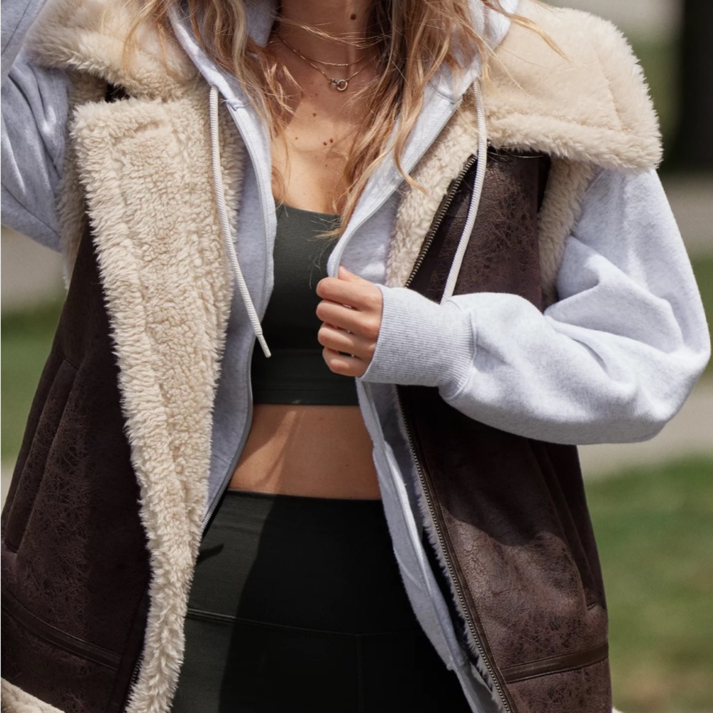 Leather Sherpa vest